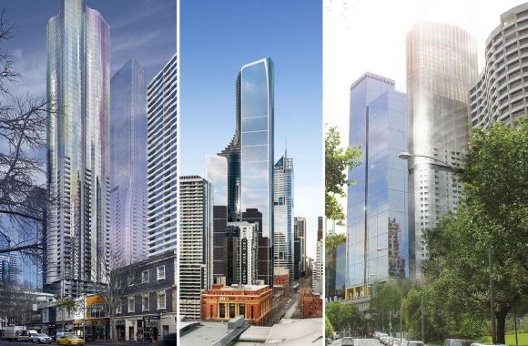 A'Beckett, Bourke and Flinders Street towers in the offing A'Beckett, Bourke and Flinders Street towers in the offing