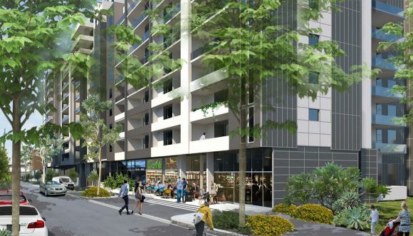 14 retail tenancies dot the ground level. Planning image: Arc Architects LFD Developments plans an Auburn apartment enclave