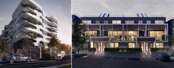 One Coburg Quarter and The Terraces. Images: Future Estate Pentridge's silver tower heralds further change within the historic precinct