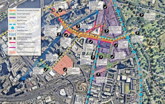 Project influences according to City of Melbourne Transforming Southbank Boulevard and Dodds Street