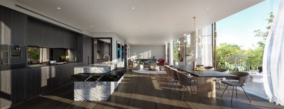 Living spaces within the development Beulah International hits the hyper luxury heights in Kew