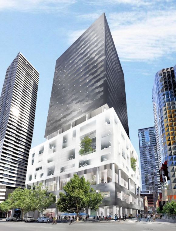 RMIT's latest precinct addition. Planning image: DCM RMIT's play for a new A'Beckett Street footprint