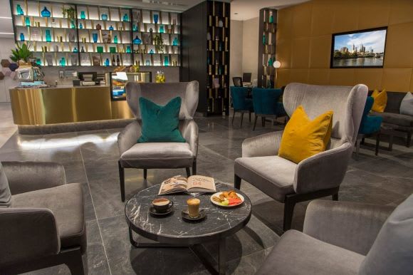 Novotel Melbourne South Wharf's bar scene. Image: Woods Bagot Two new Melbourne hotels flaunt their design credentials