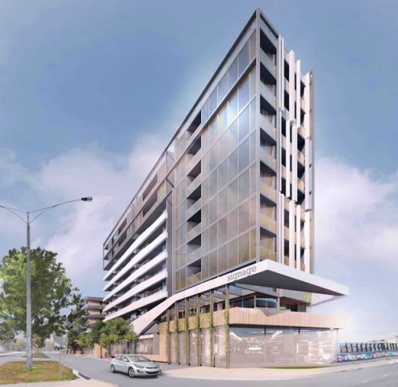 The proposed development's northerly aspect. Planning image: ClarkeHopkinsClarke Footscray's Binks Ford site finally in line for development