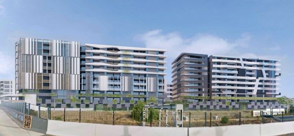 A broadside development perspective. Planning image: ClarkeHopkinsClarke Footscray's Binks Ford site finally in line for development