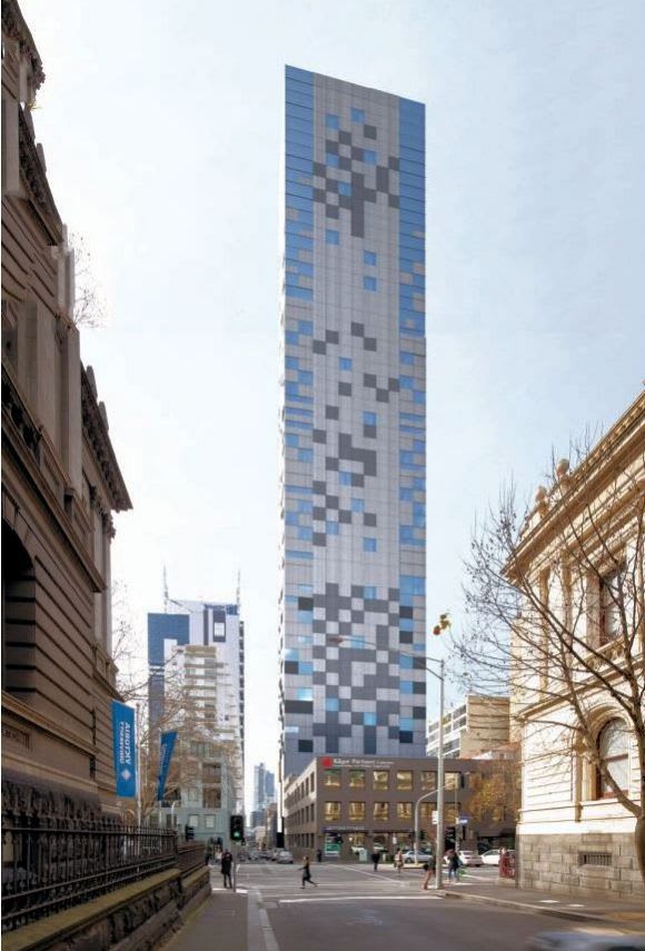 The revised tower at 200 metres. Image courtesy K2LD Architects 399 Little Lonsdale Street hits the heights