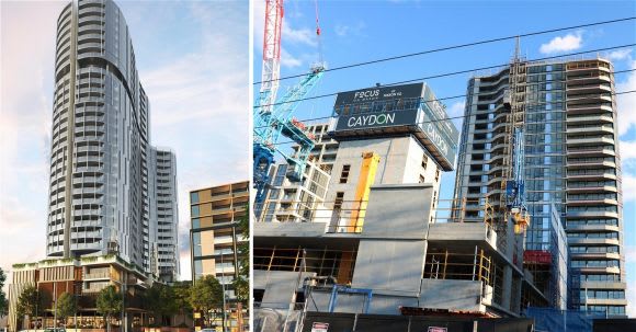 Rise as rendered and construction progress onsite Melbourne's 'other' suburban skyscraper gets moving