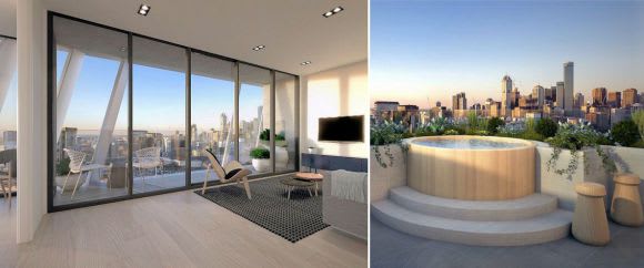 Artist's impression of Grivity Towers' views. Image courtesy Fraher Design 3D Gravity Tower poised to become Fishermans Bend's first build