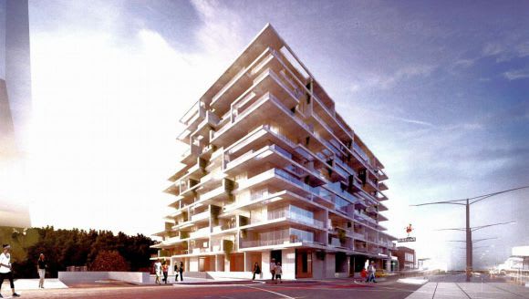 Hero perspective of the intended development. Image courtesy Bates Smart Salta's Walmer project adds to the Victoria Street apartment surge