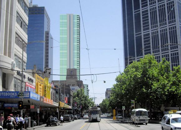 Artist's impression from Elizabeth Street. Image courtesy Peddle Thorpe Planning Application: 441-451 Elizabeth Street, Melbourne