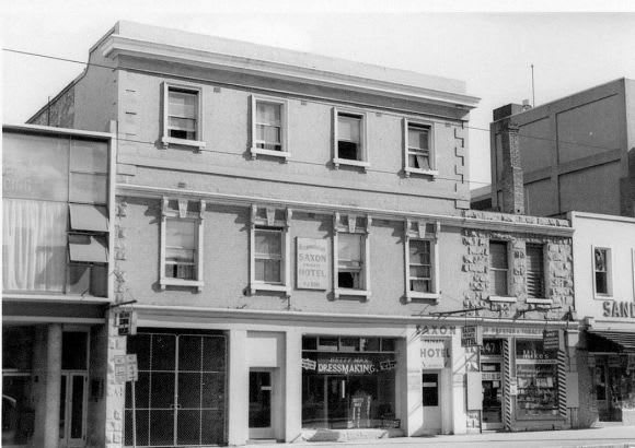 Royal Saxon Hotel circa 1965. Image source SLV Picture Collection Planning Application: 441-451 Elizabeth Street, Melbourne