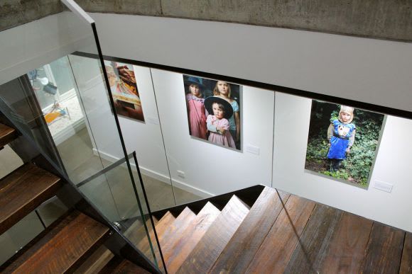 2 Girls' entry passage adorned with art In focus: 2 Girls building, Abbotsford
