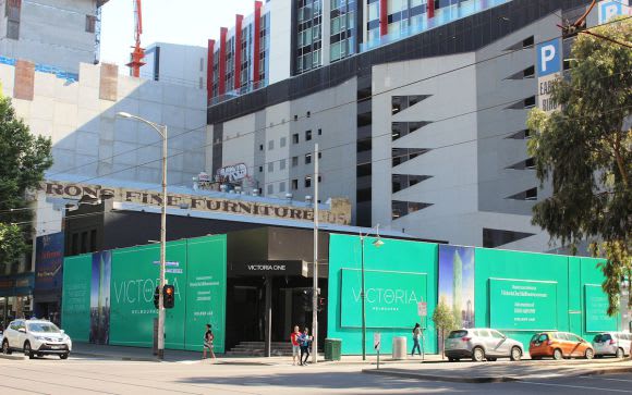 The now closed display suite living on borrowed time Victoria One - First of the 'CBD four' begins construction