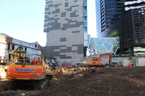 Works have begun in earnest Seventh heaven: Melbourne sports seven 200 metre towers under construction