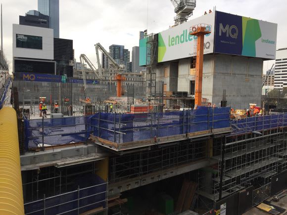One Melbourne Quarter Construction progress. Image: Lendlease Docklands construction update June 2017 (with 3D)