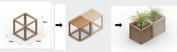 Modular elements of the pavilion. NGV Pavilion 2016: Laurence Dragomir and Isaac Mortimer