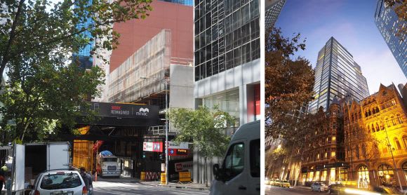 Mirvac's Olderfleet is well above ground and rising rapidly. Images : redden | Grimshaw Is 2018 the year of commercial for the Melbourne market?