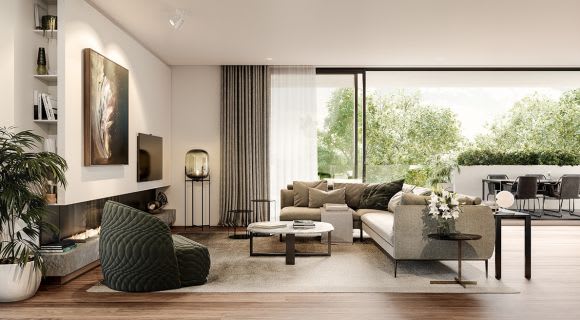 Interior of living spaces showing relationship with outdoors paces. Image: K2LD Architects as developers - K2LD discuss The Springfield