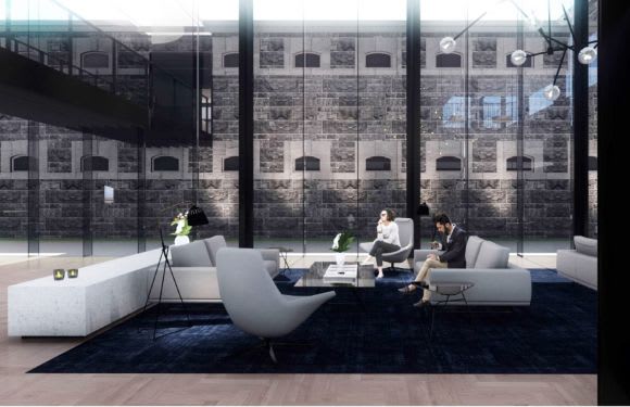 Visualised lobby for Adina Pentridge. Image: Shayher Group Adina Hotel adds to Shayher Group's Pentridge vision