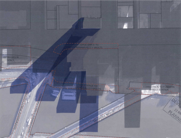 Shadow analysis studies 11am-2pm June 22. © K2LD Jumping at Shadows > 1-5 Queen Street, Melbourne
