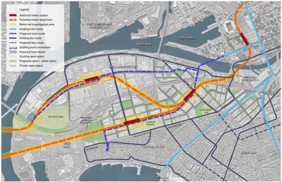 The public transport network for Fishermans Bend Walking, bikes and public transport the big focus in Fishermans Bend's integrated transport plan