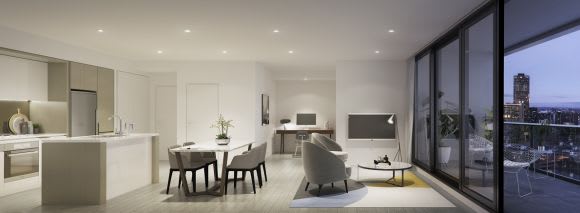 Melbourne Quarter typical one bedroom apartment. Image courtesy of Lendlease Karl Fender and Ben Christie talk Melbourne Quarter