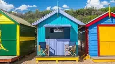 Aqua blue Brighton bathing box sells