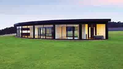 Gisborne's transparent contemporary semicircular pod home listing