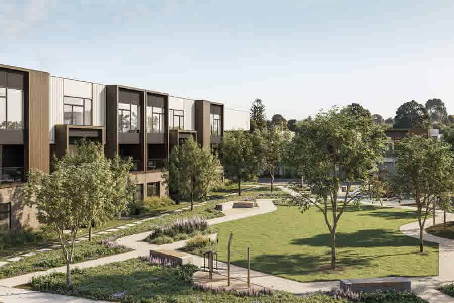 How ASPECT Studios blended nature into the Glen Waverley's newest townhouse development, Floret