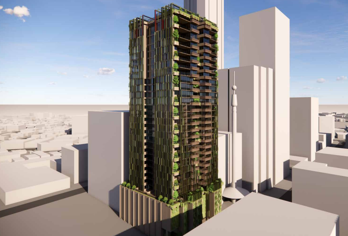 Twin green towers proposed for Manning Street, South Brisbane site beside Skyneedle