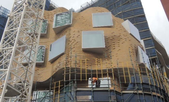 Frank Gehry's Sydney UTS building bricks exposed: Buff, brown or crushed paper bag?