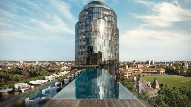 Fender Katsalidis-designed St Kilda Road trophy apartments to offer residents Paul Bangay-designed private park