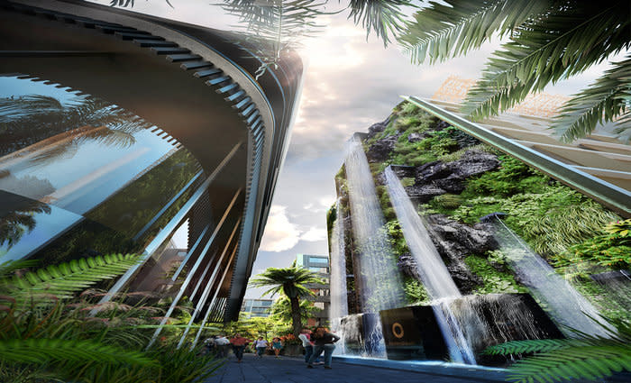 Crown Group reveals Australia's tallest man made waterfall in Waterloo project