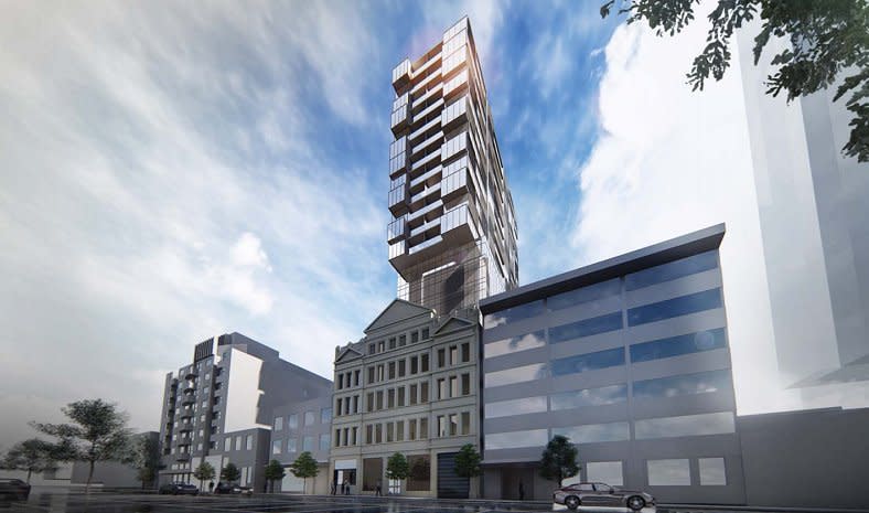 Cut down: A Franklin Street planning relic comes down to earth