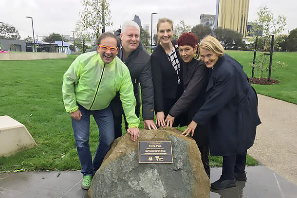The first new park in Fishermans Bend officially opens