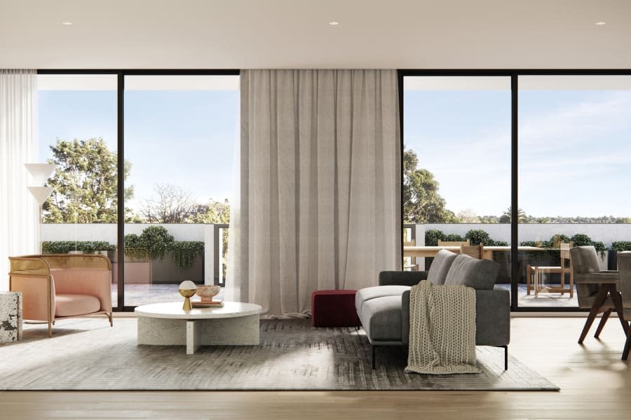 The park-life atmosphere inside Olea in Caufield North