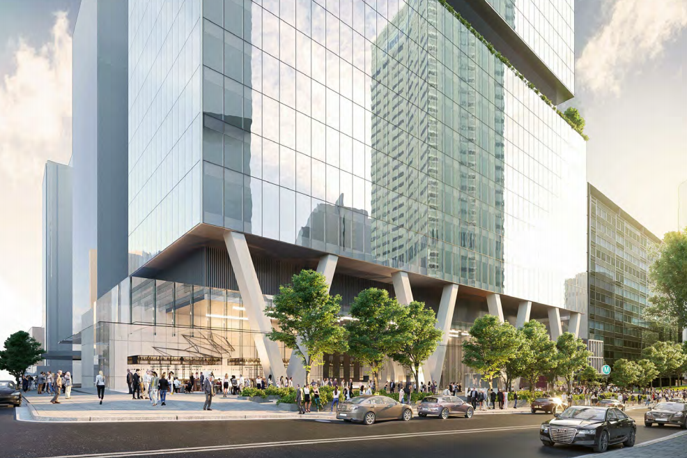 Victoria Cross over station development concept application on exhibition