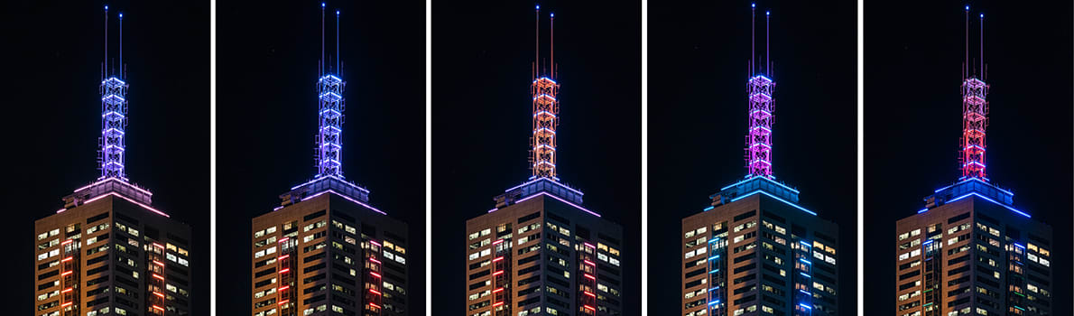 Lighting 101: A Collins Street landmark lights up the Melbourne skyline