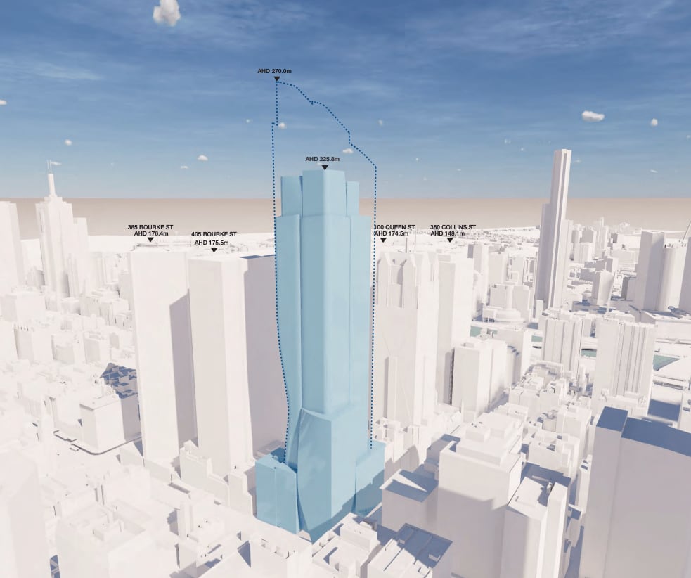 Bates Smart release new designs for 435 Bourke Street in response to Melbourne City Council height amendment request