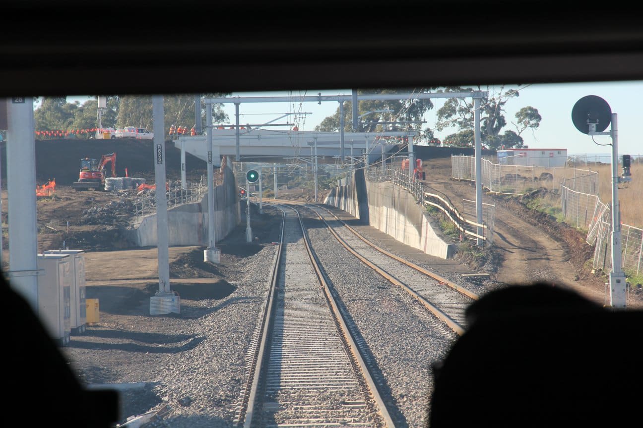 Test trains start rolling on the new rails to Mernda