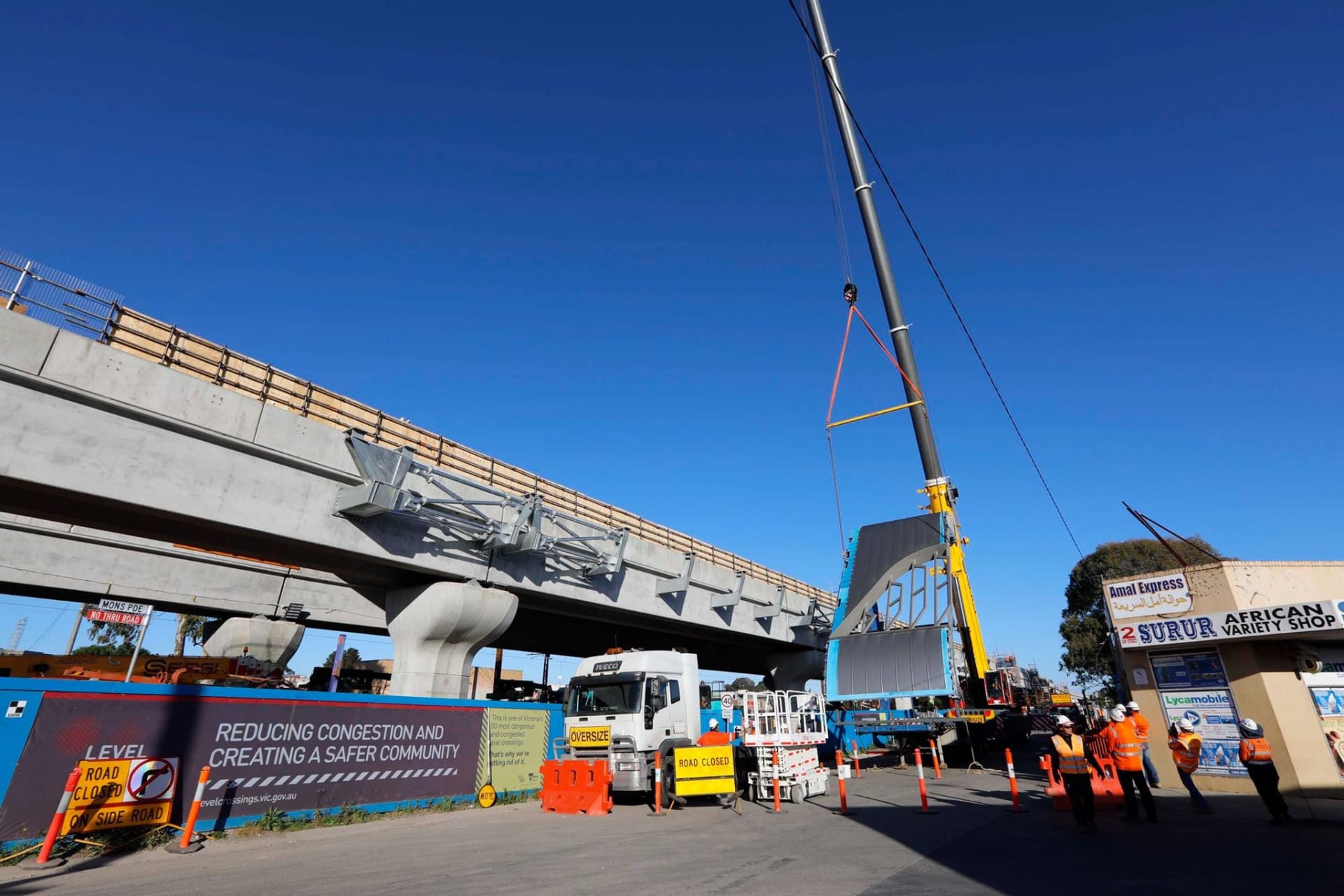 New station canopy and escalators appear at Noble Park