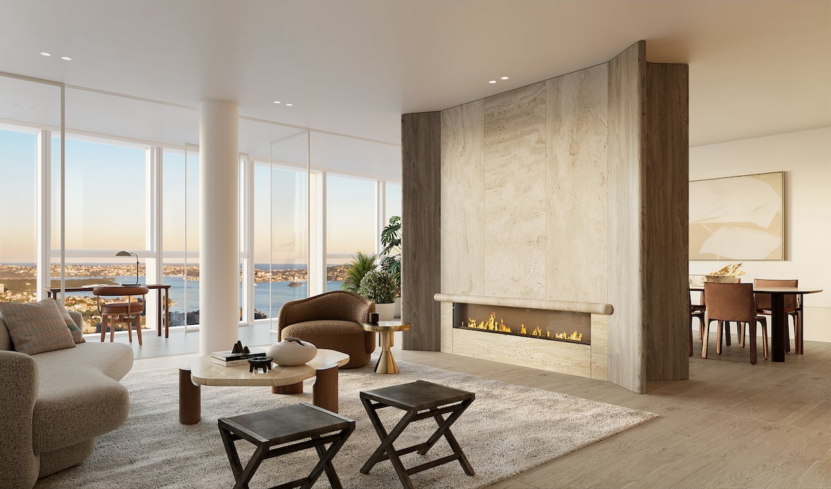 Render inside one of the penthouse offerings at AURA by Aqualand