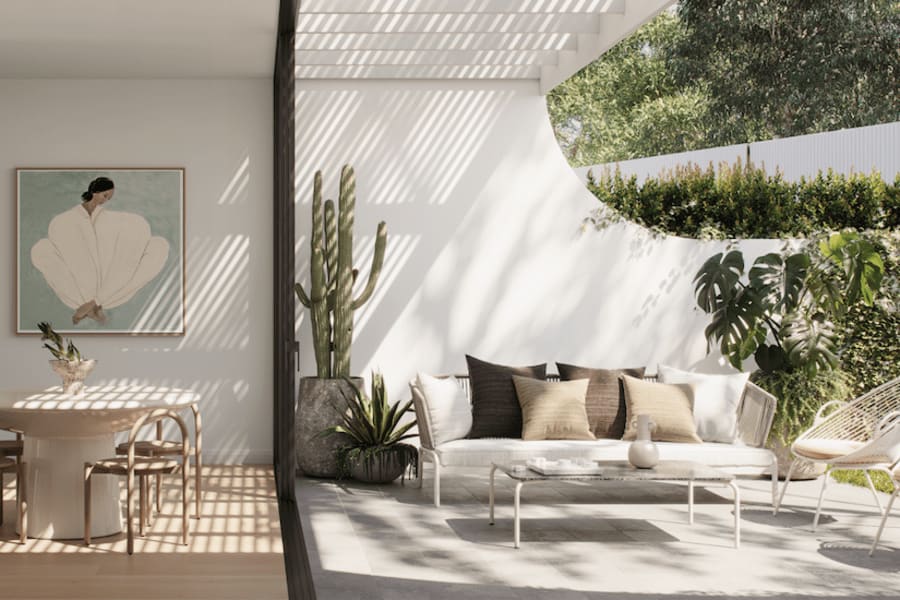 Render inside one of the Nouveau apartments