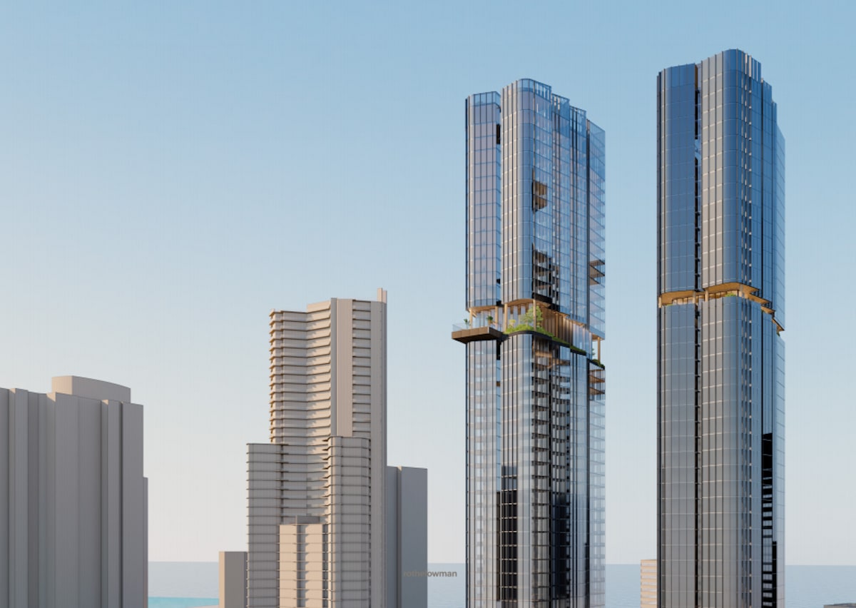 The proposed set of three towers. Image: Gold Coast City Council