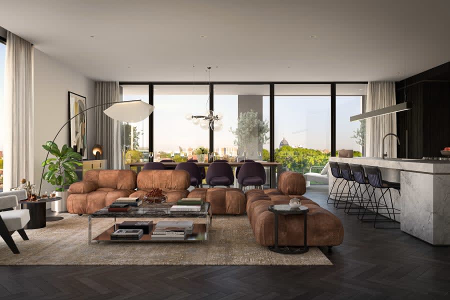 Render inside one of the La Storia apartments. Image supplied. 
