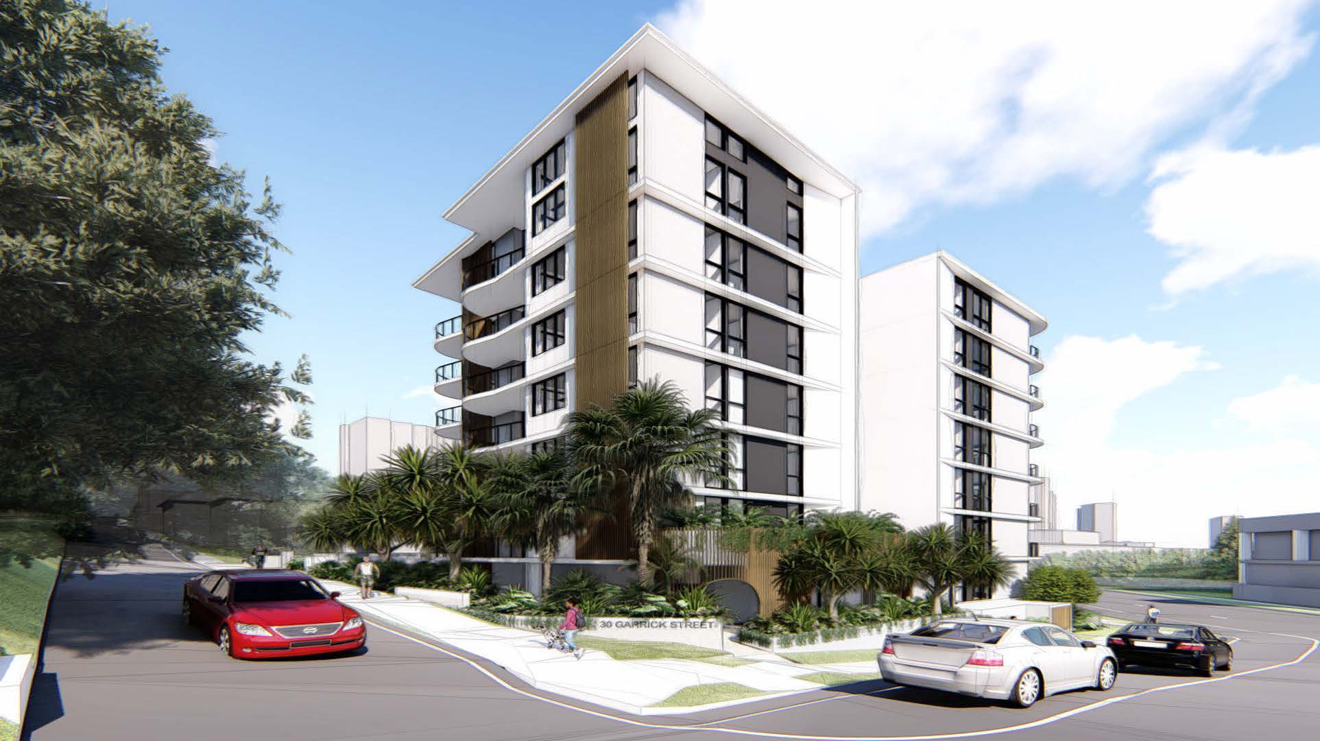 Render of the proposed Garrick St development. Image supplied.