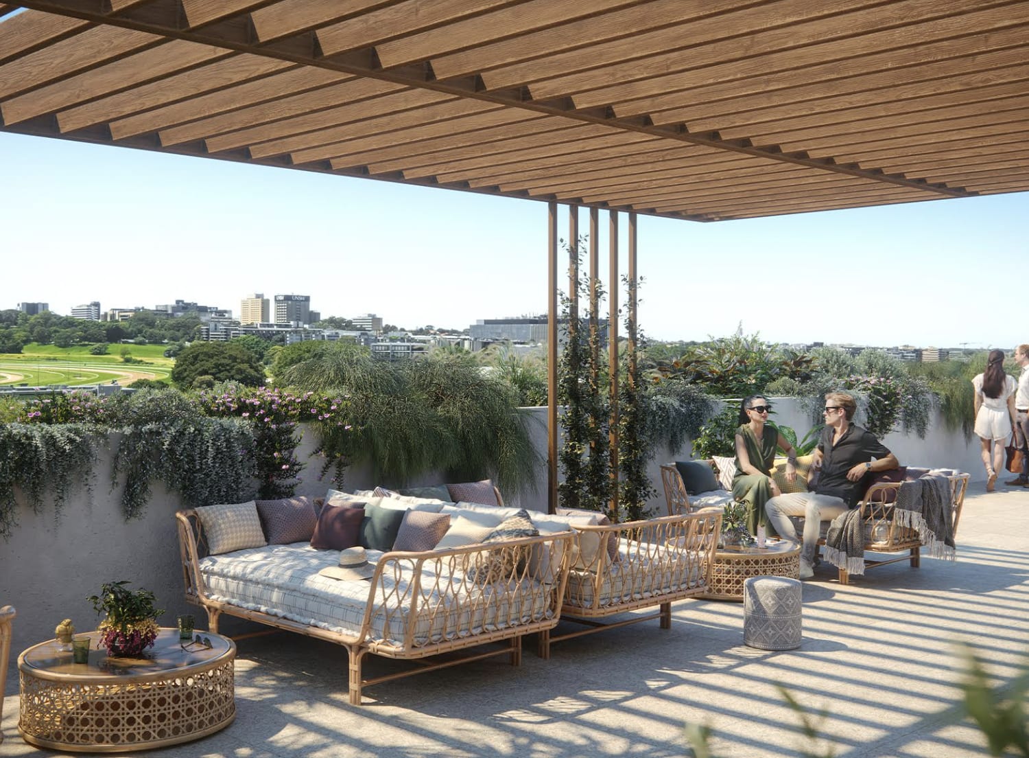 The view from the communal area over Randwick Racecourse. Image supplied