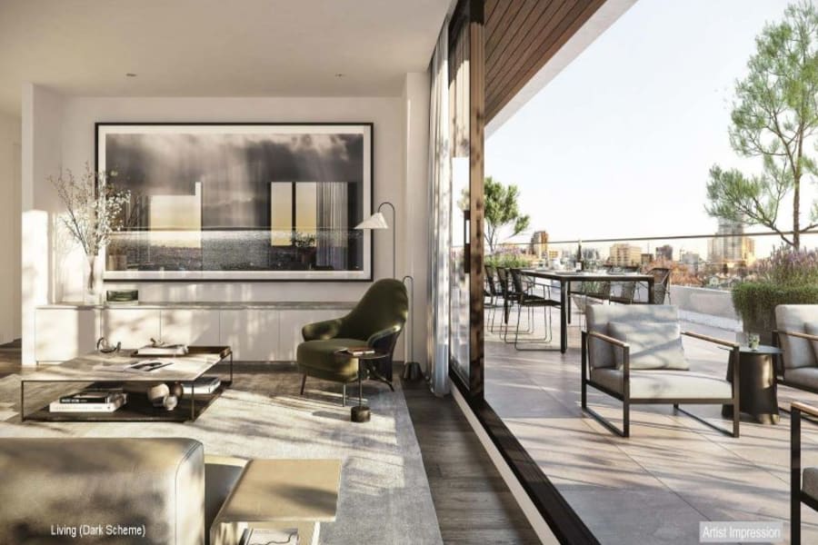 Render inside one of the Stonepine House apartments. Image supplied. 