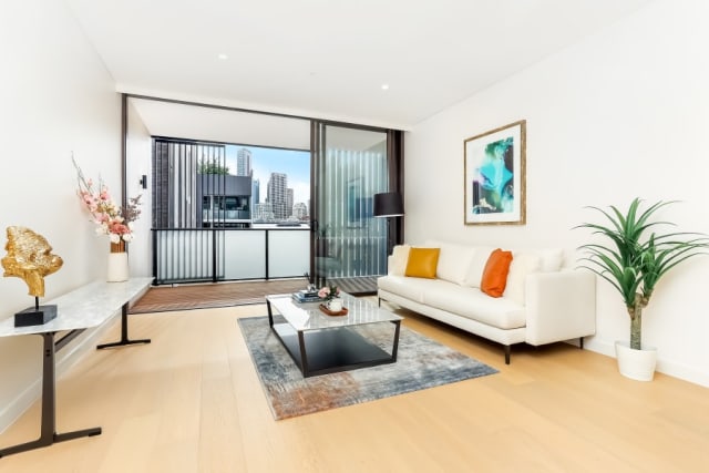 Inside the two-bedroom Darling Harbour apartments in the NewLife development