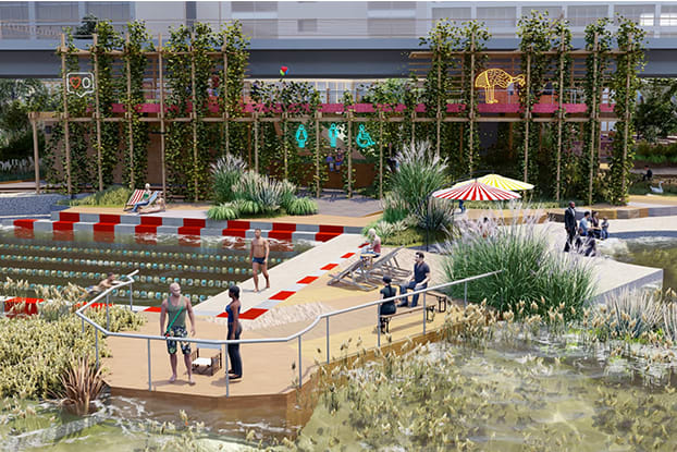 WOWOWA and Yarra Pools unveil public pool proposal for Melbourne's Northbank